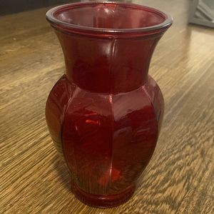 Red glass vase